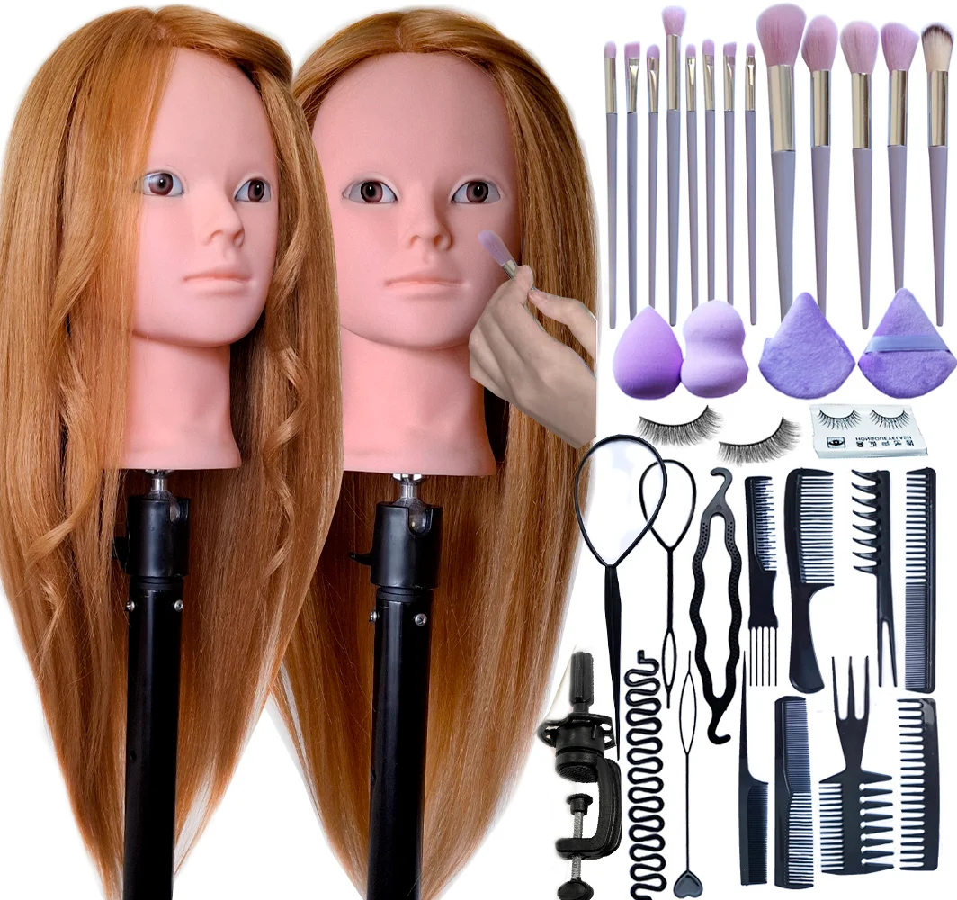 Makeup Doll Head With Hair To Style And Full Training Kit HMRM6