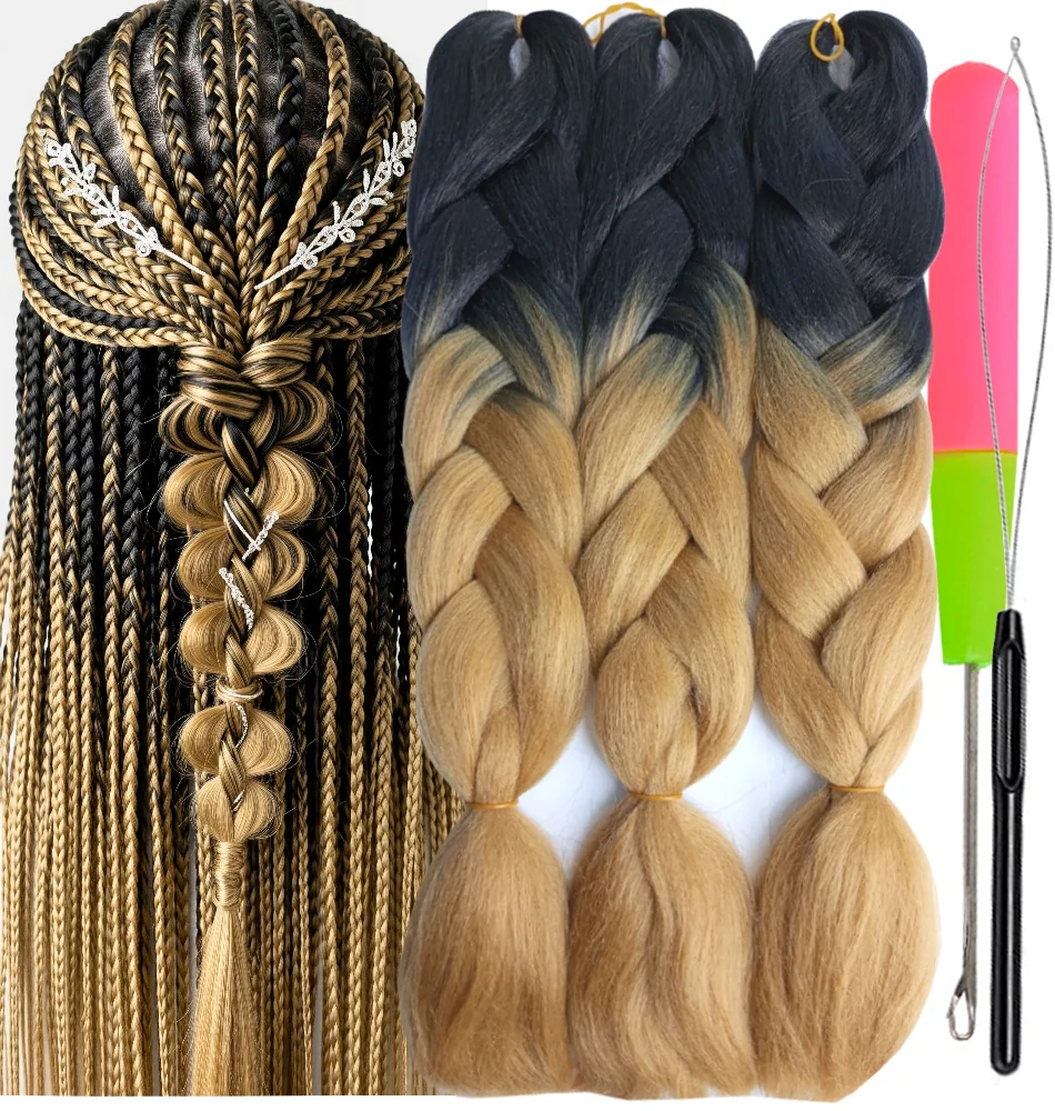 Ombre Braiding Hair Kanekalon 2 Tone, 3 pcs, B30