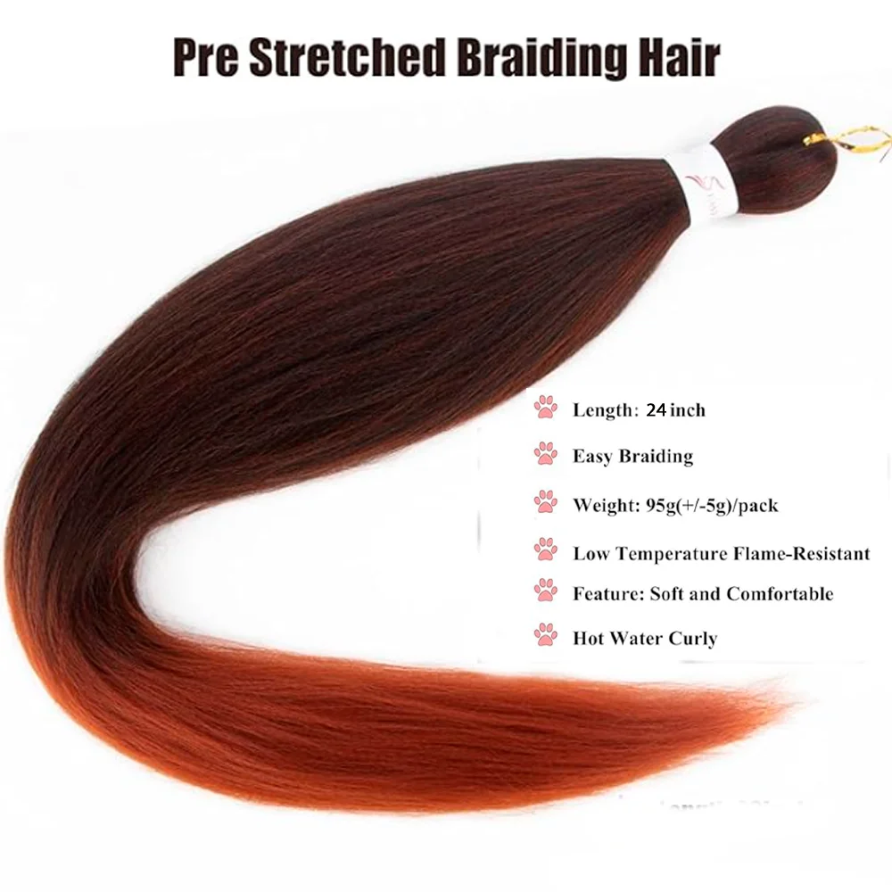 Pre Stretched Braiding Hair, 3 pcs, T1B 350