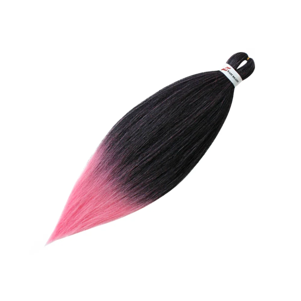 Pre Stretched Braiding Hair, 3 pcs, T1B Pink#