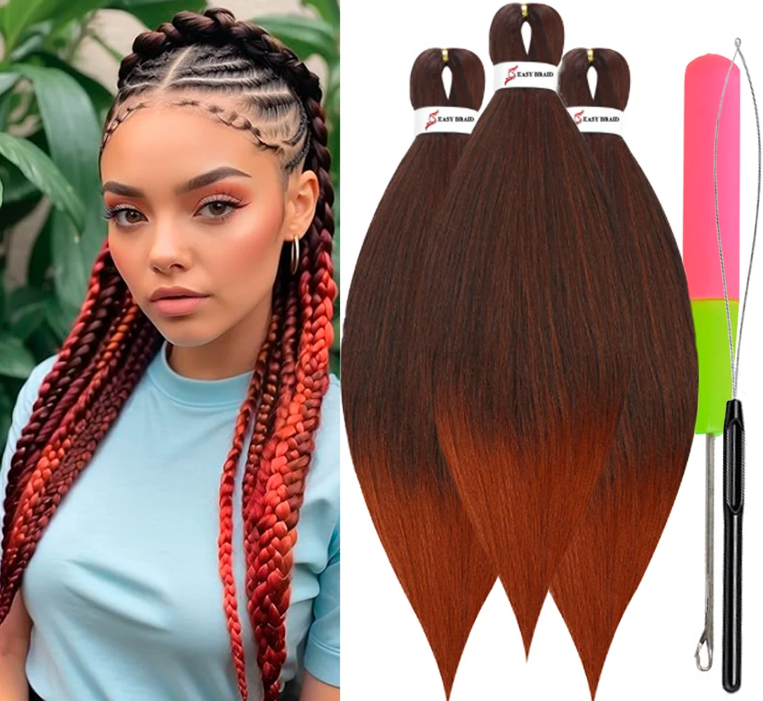 Pre Stretched Braiding Hair, 3 pcs, T1B 350