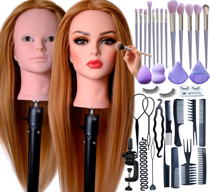Makeup Doll Head With Hair To Style And Full Training Kit HMRM6