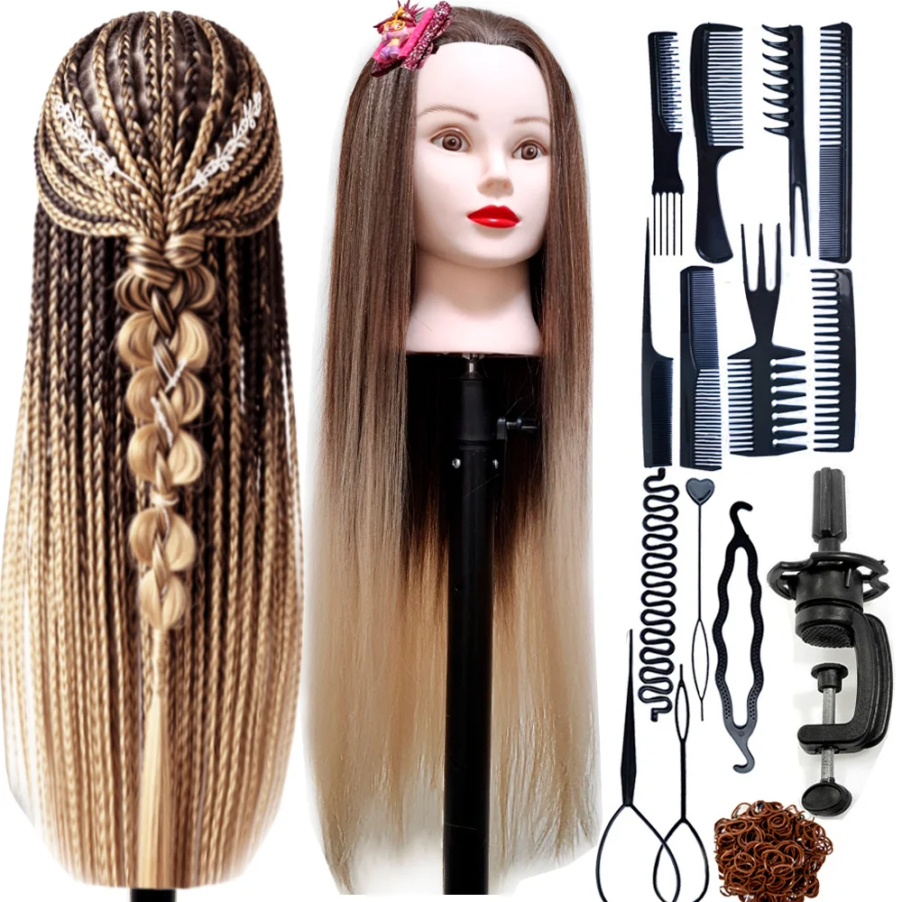 Mannequin Head For Braiding Practice With Training Kit DHT3