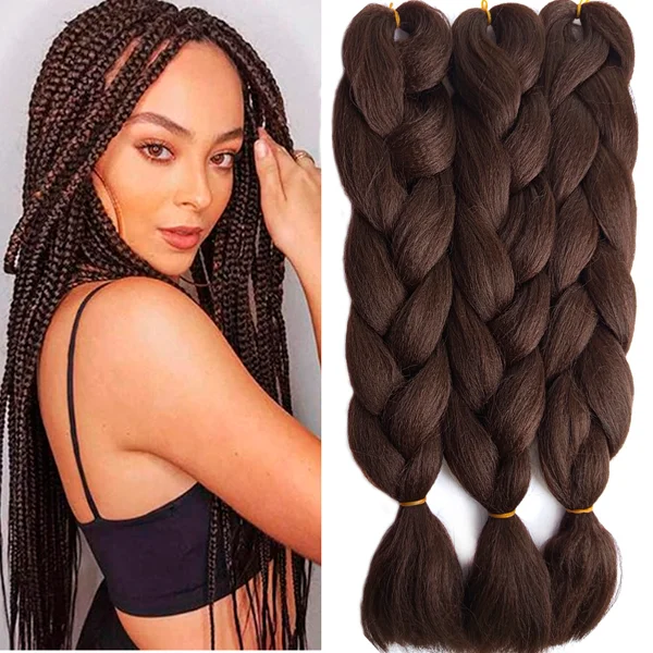 Synthetic Hair Kanekalon Jumbo Braiding Hair, 3 pcs, A4 (4#)