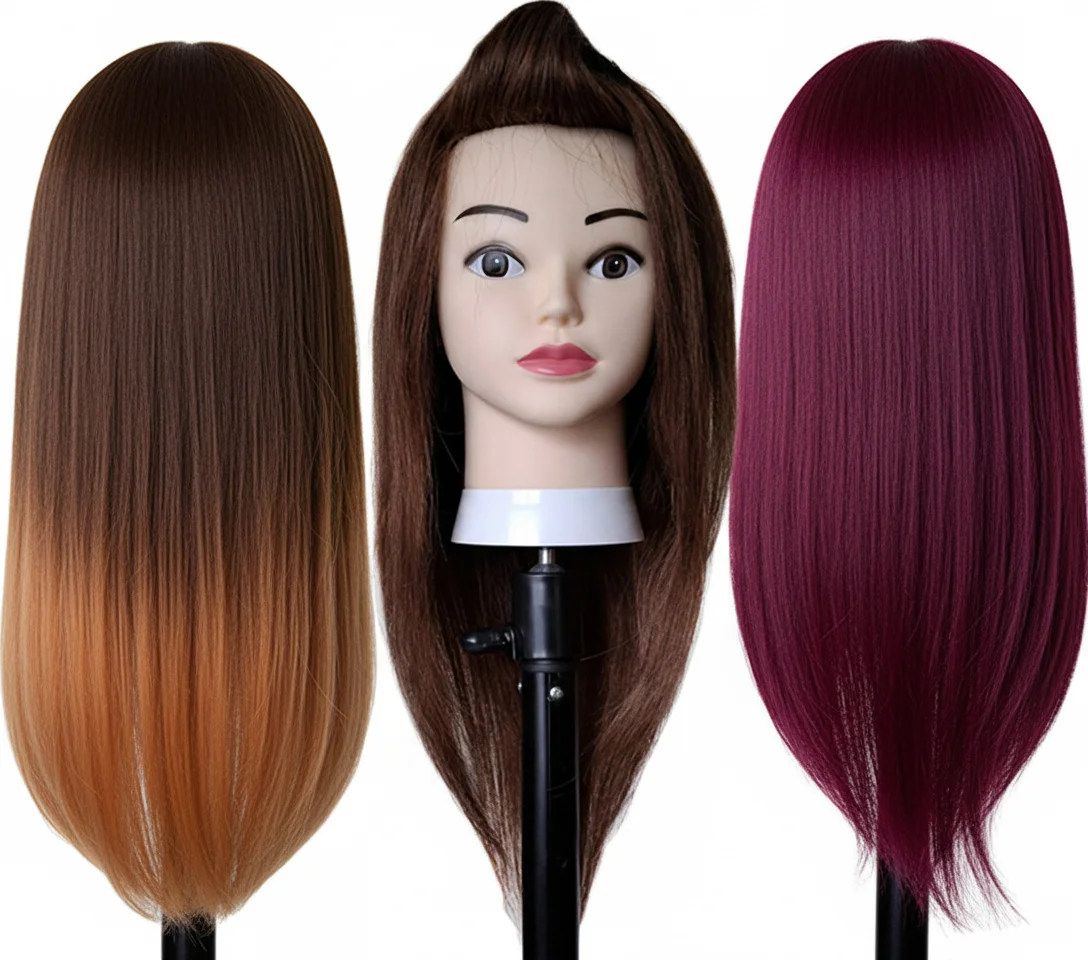 Stylish Head 100% Human Hair Dyeing and Hairstyling HMN1