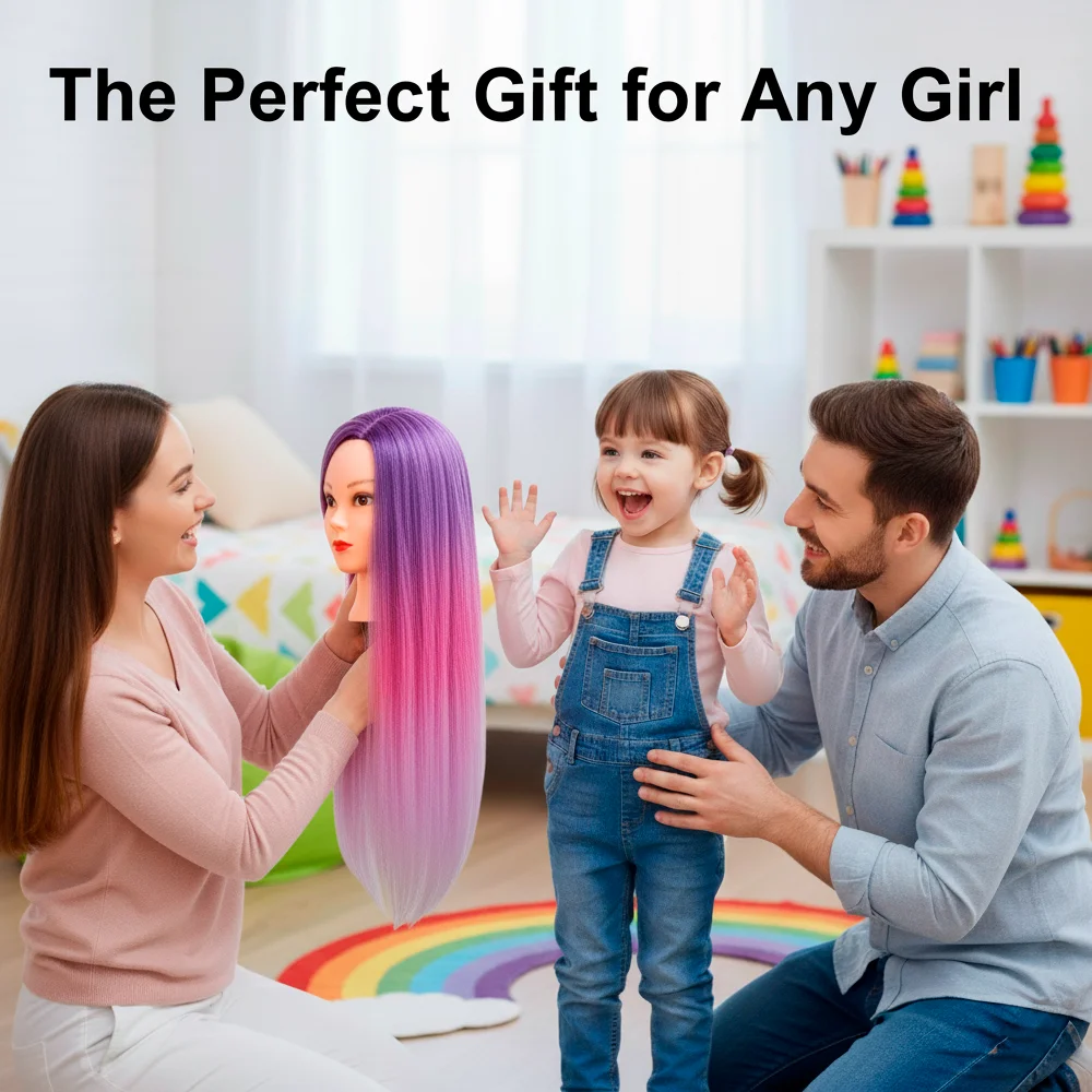 Mannequin Head For Braiding Practice with Hairstyle Kit DHD4