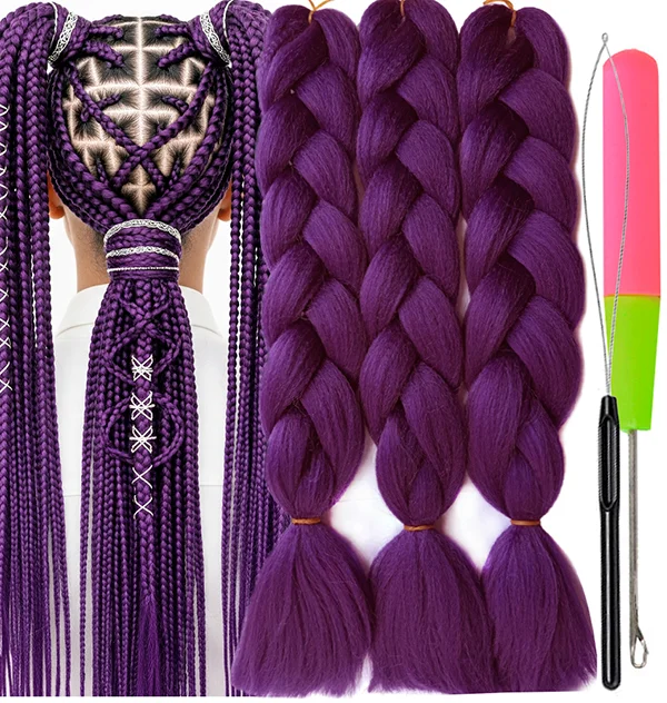 Synthetic Hair Kanekalon Jumbo Braiding Hair, 3 pcs, A34