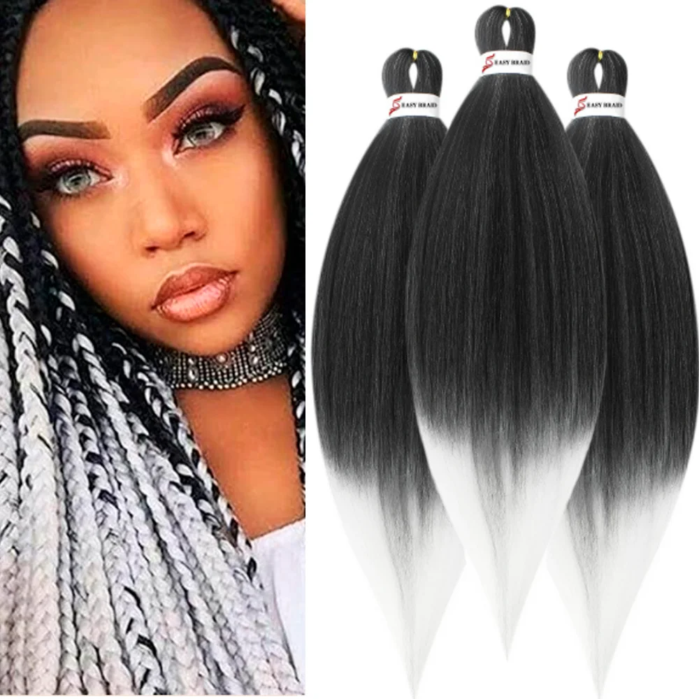 Pre Stretched Braiding Hair, 3 pcs, T1B 60