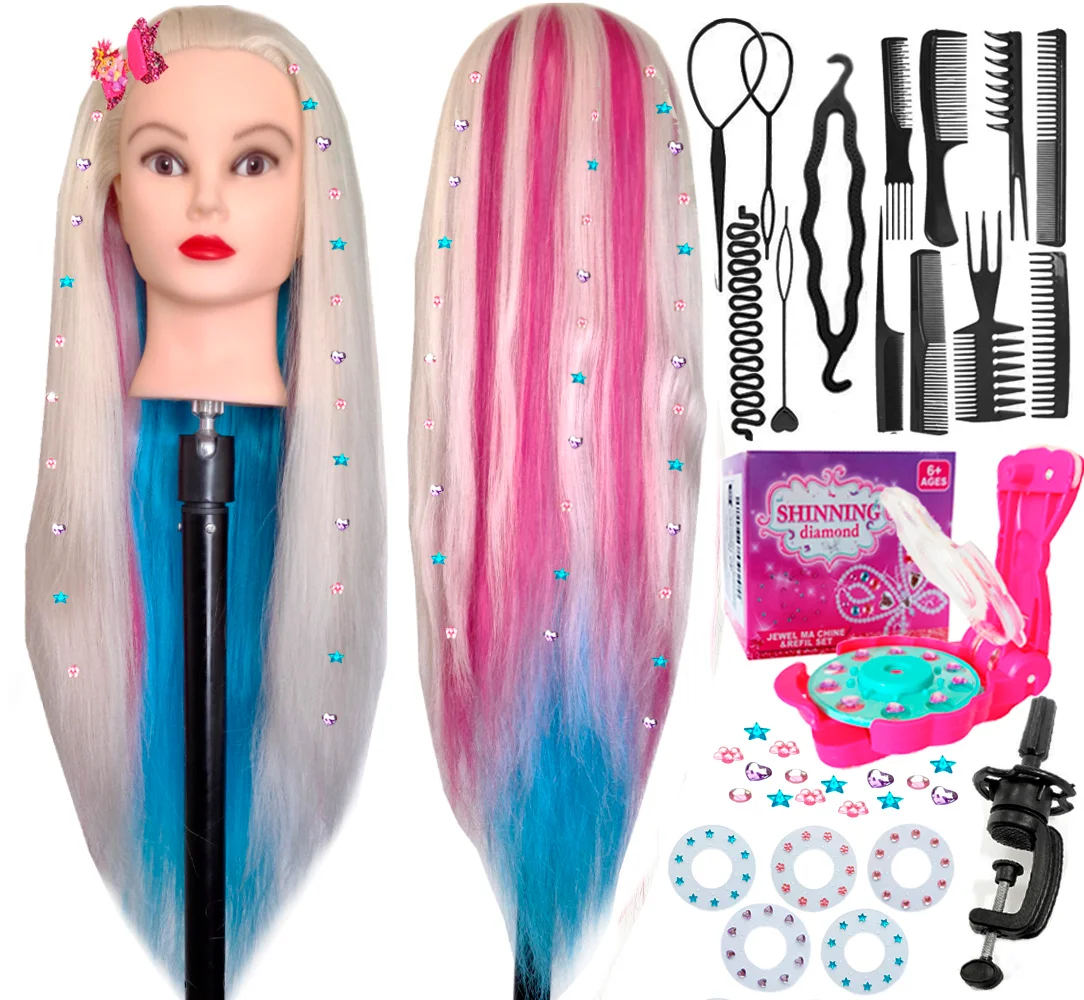 Dolls Head For Braiding Practice with Training Kit DH8T1