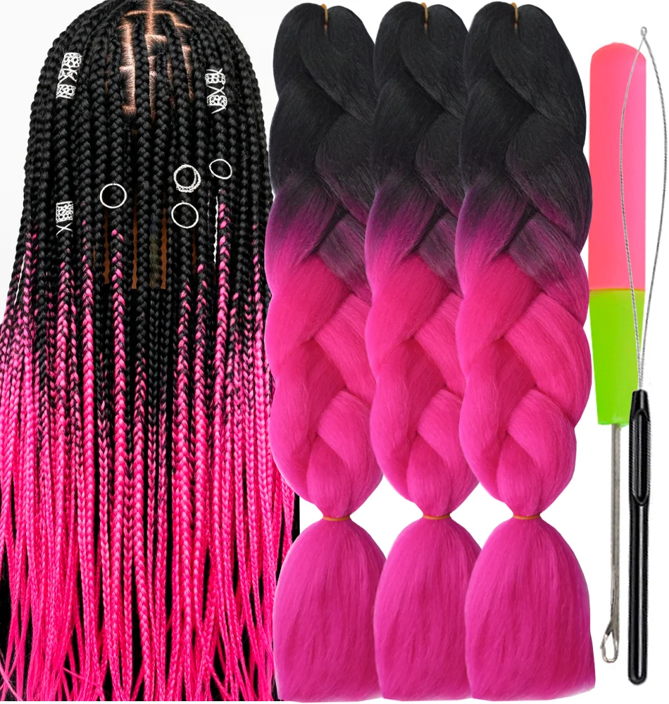 Ombre Braiding Hair Kanekalon 2 Tone, 3 pcs, B7
