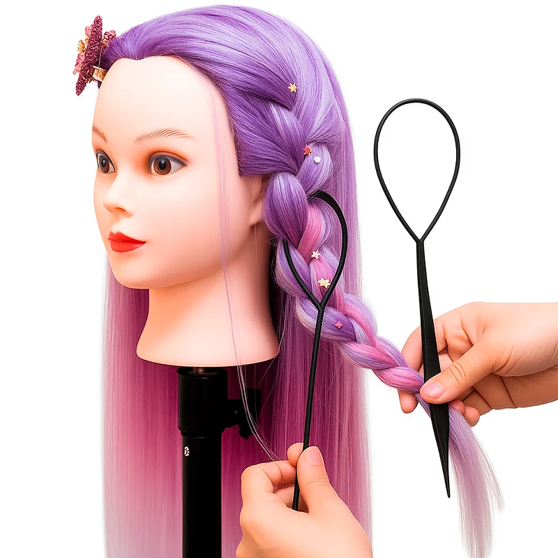 Mannequin Head For Braiding Practice with Hairstyle Kit DHD4