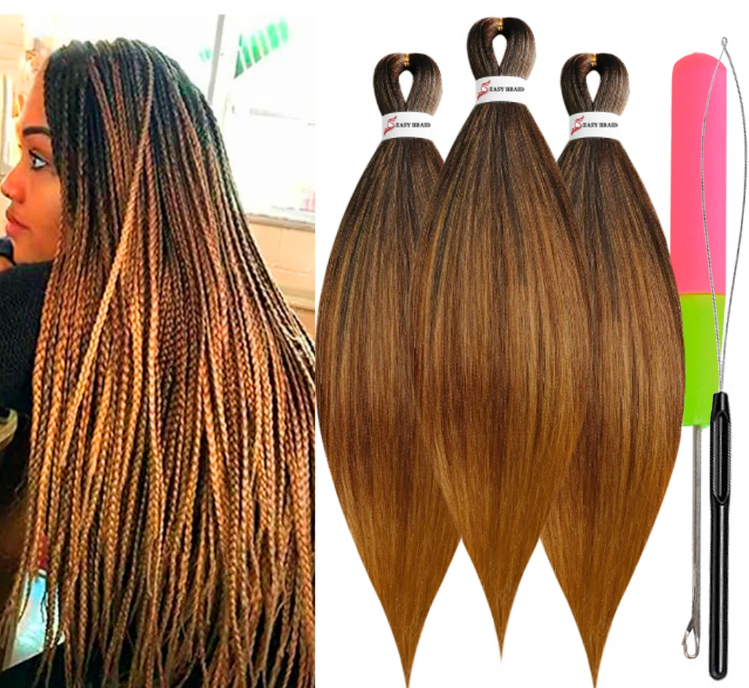 Professional Pre Stretched Braiding Hair, 3 pcs, S26