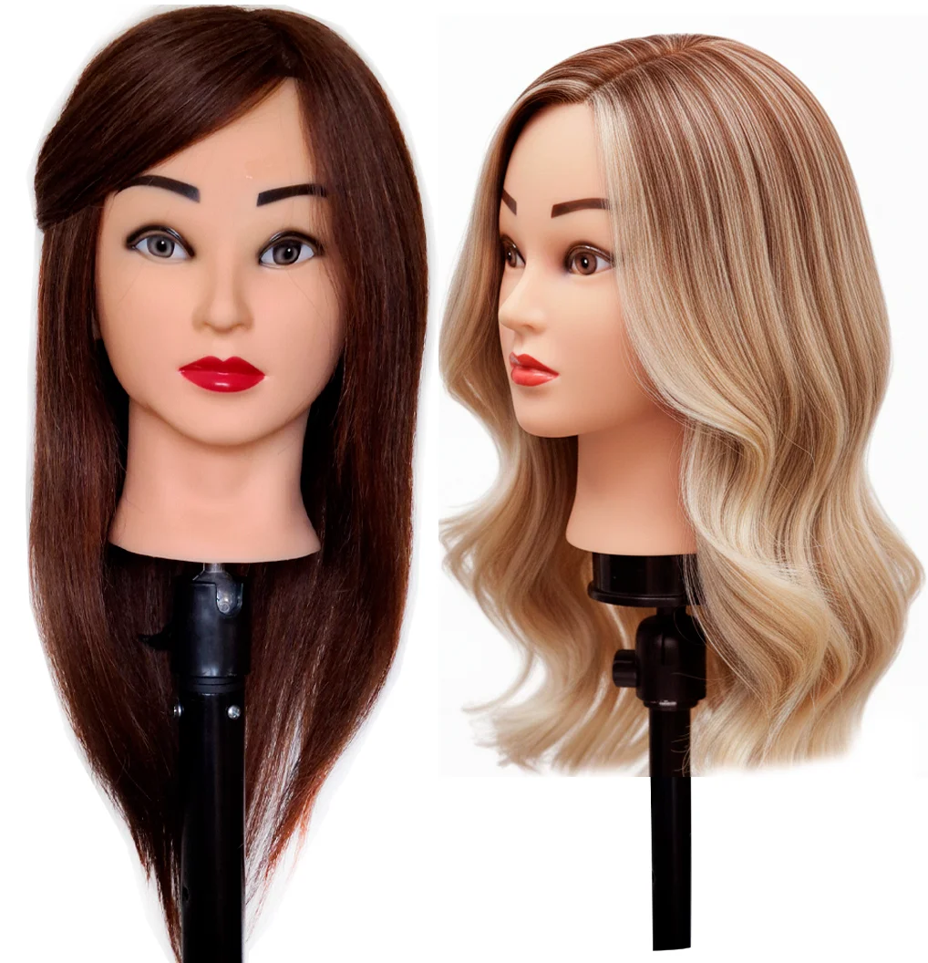Human Hair Doll Head Dyeing and Hairstyling HMN2