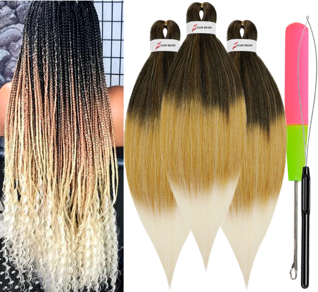 Professional Pre Stretched Braiding Hair, 3 pcs, S21