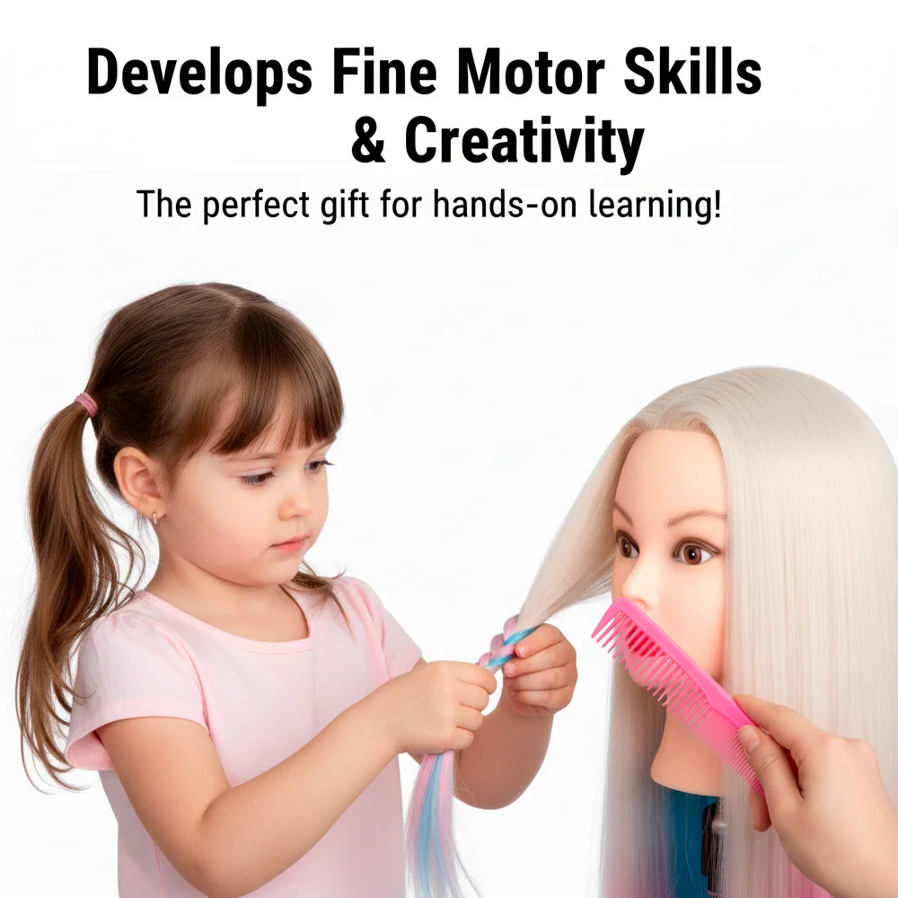 Mannequin Head With Long Hair And Training Kit DHM5