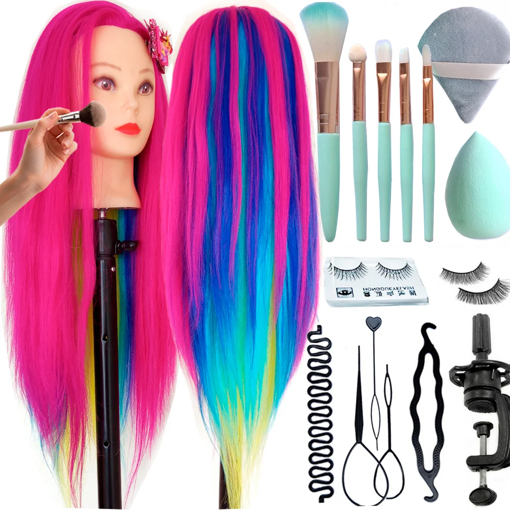 Makeup And Hairdressing Doll Head For Kids With Training Kit