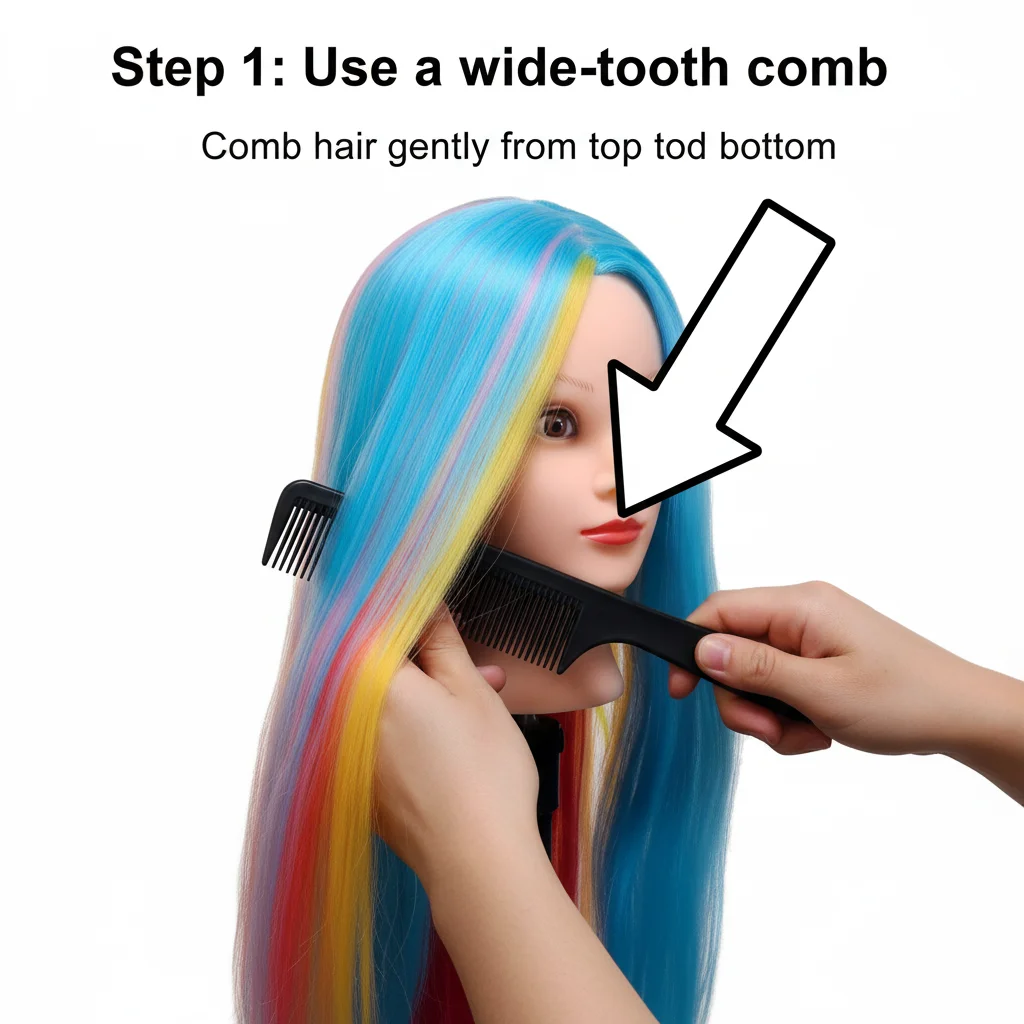 Manikin Doll Colorful Synthetic Hair with Training Kit DHD1