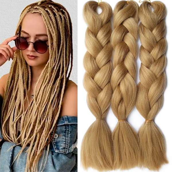 Synthetic Hair Kanekalon Jumbo Braiding Hair, 3 pcs, A6 (24#)