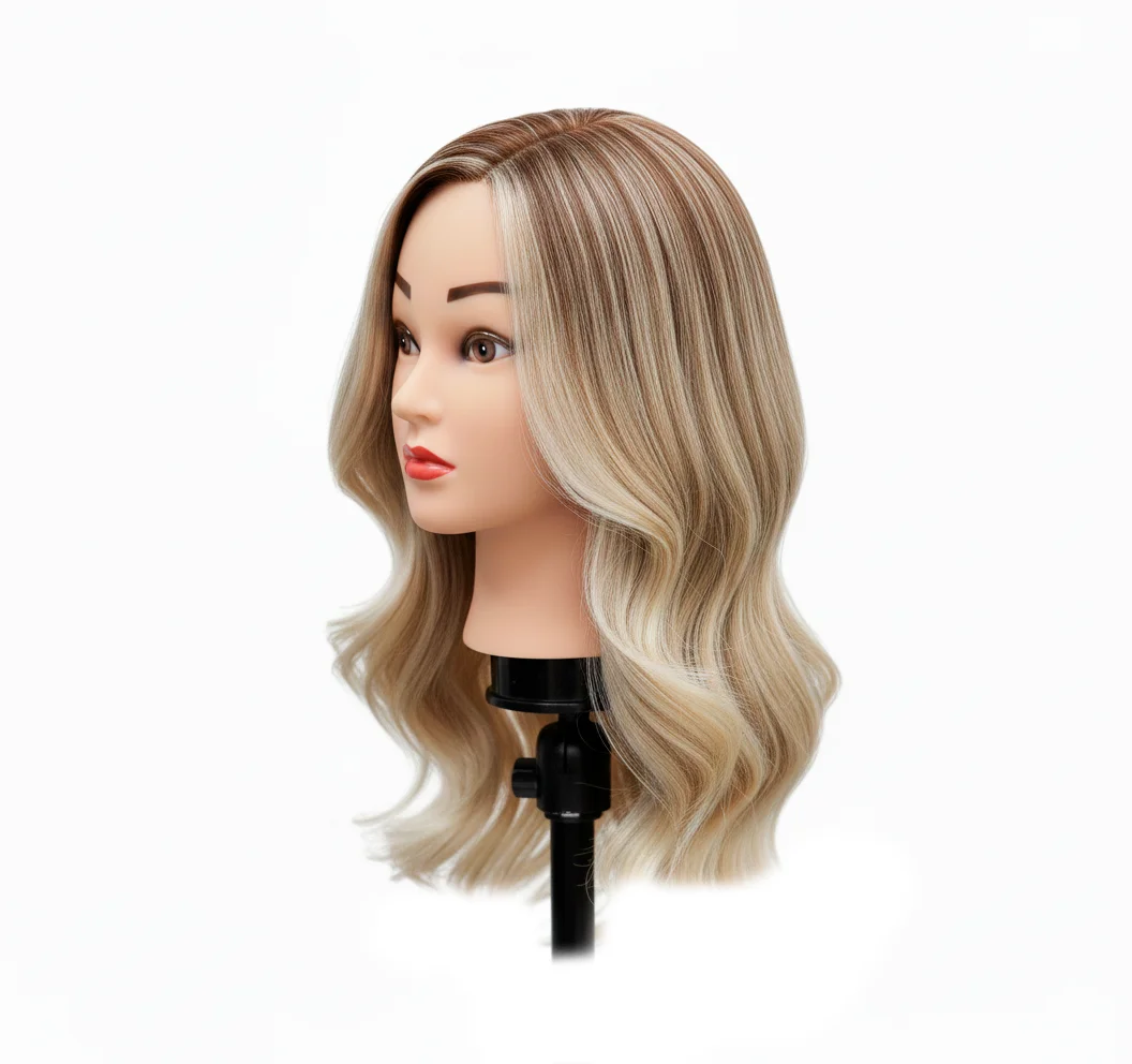 Human Hair Doll Head Dyeing and Hairstyling HMN2