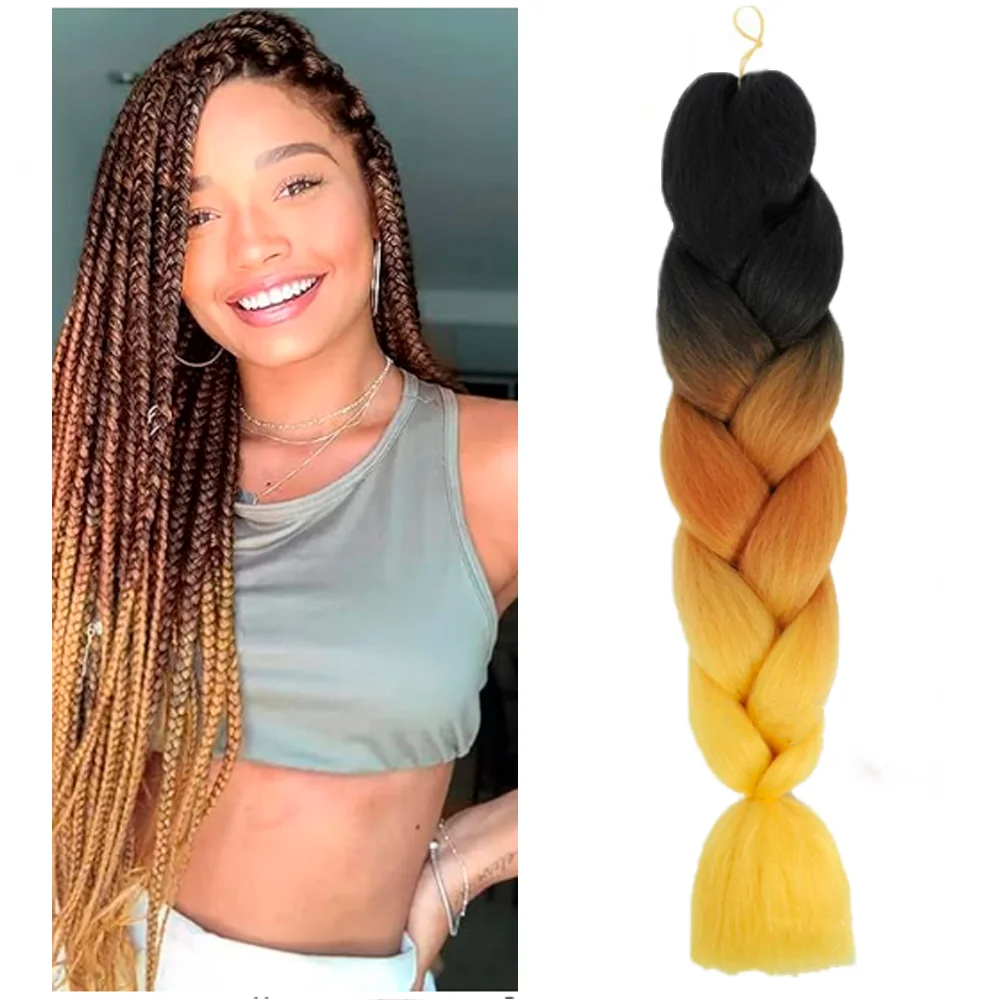 Ombre Braiding Hair Kanekalon 3 Tone, 3 pcs, C49