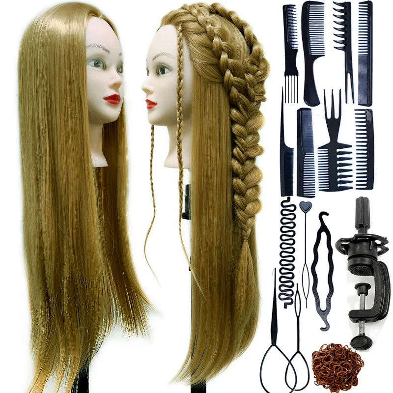 Mannequin Head Synthetic Hair 24 inch With Training Kit DHT2