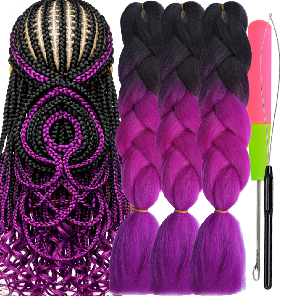 Ombre Braiding Hair Kanekalon 2 Tone, 3 pcs, B28