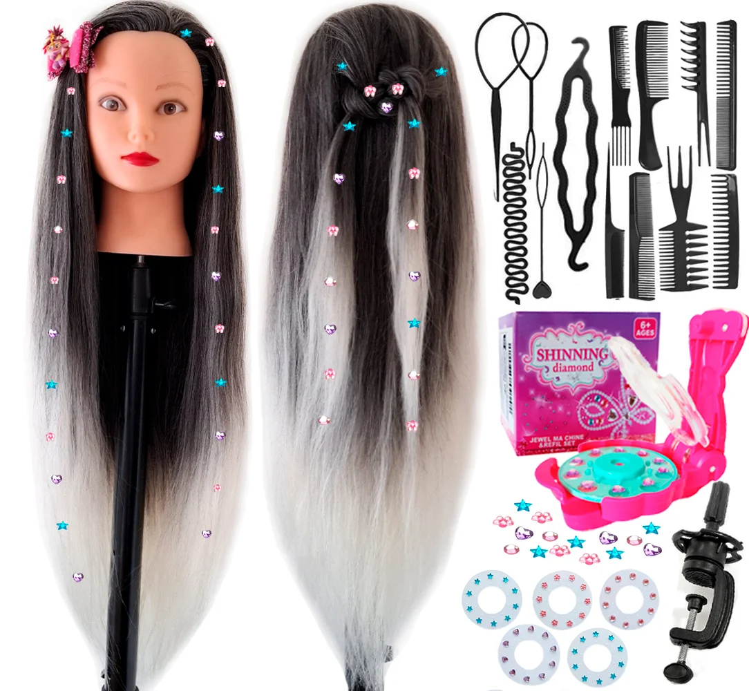Dolls Head For Braiding Practice With Kit DHD2