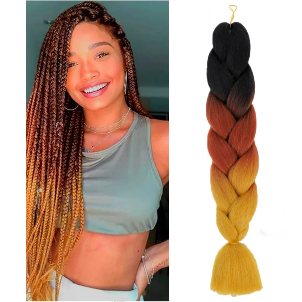 Ombre Braiding Hair Kanekalon 3 Tone, 3 pcs, C37
