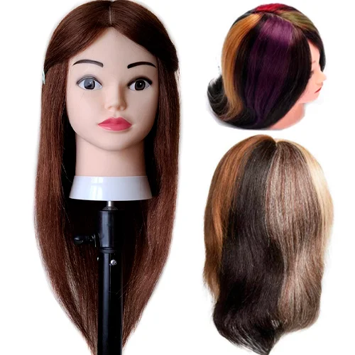 Hairdressing Head 100% Human Hair for Hairdressing Students HMN3