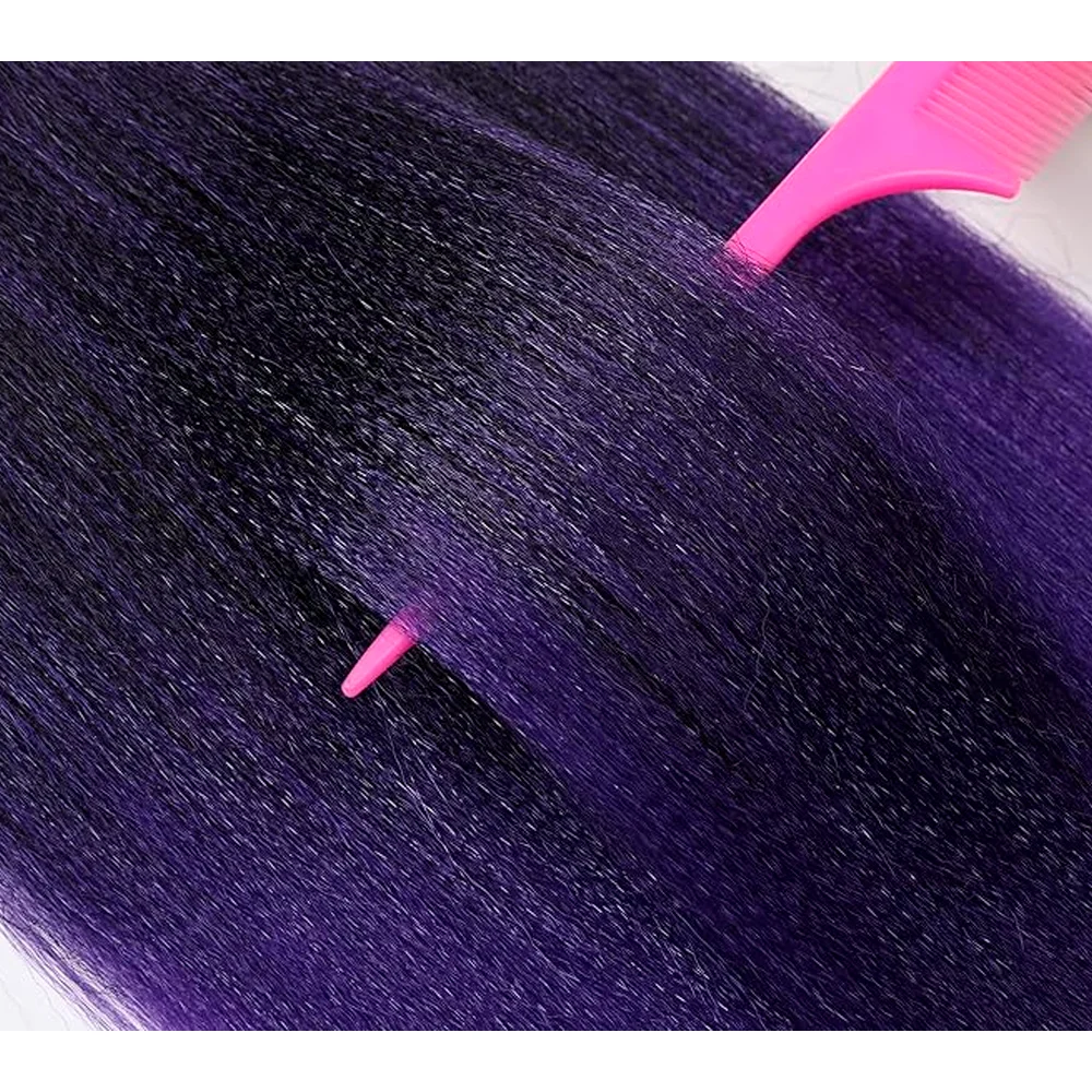 Pre Stretched Braiding Hair, 3 pcs, T1B Purple#