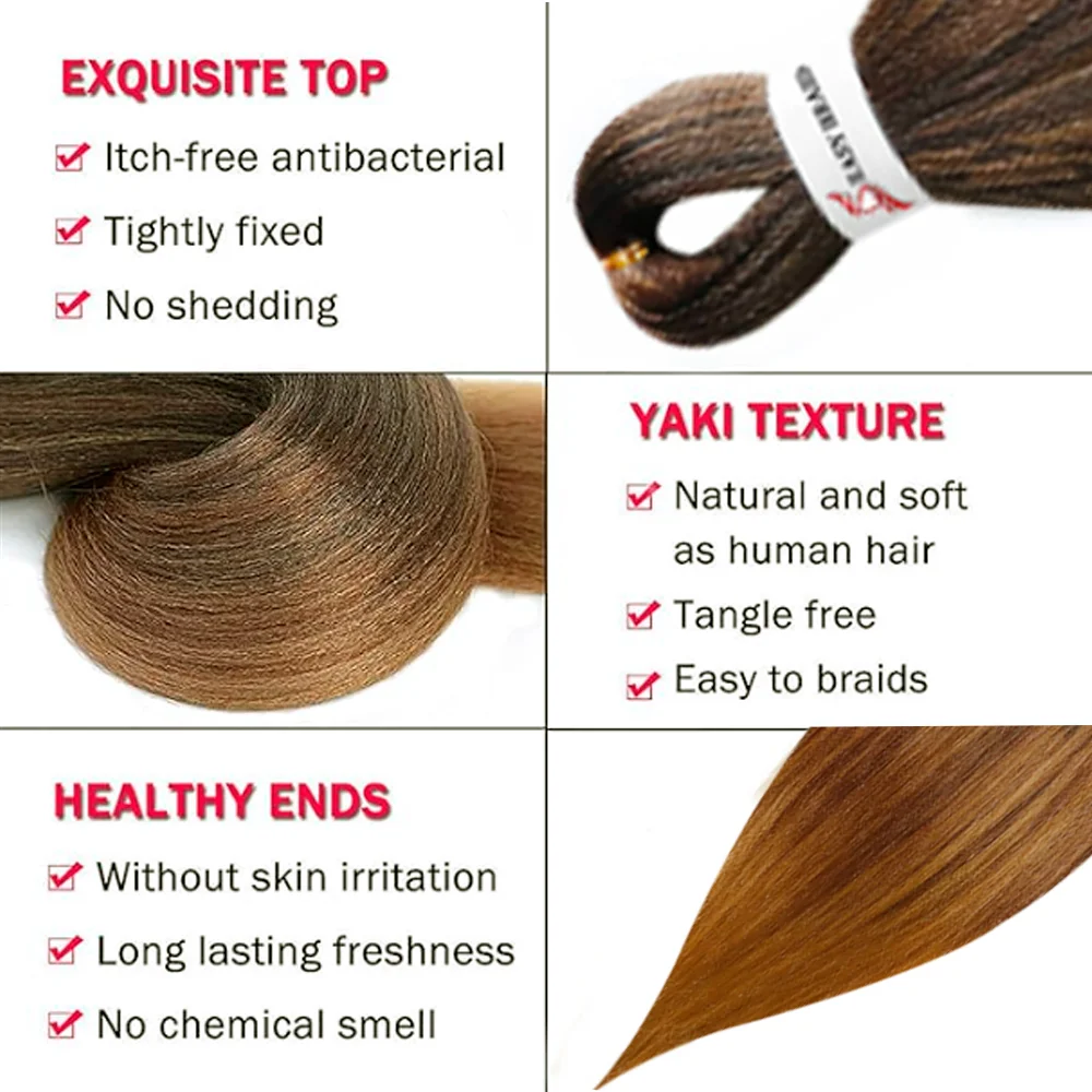 Professional Pre Stretched Braiding Hair, 3 pcs, S26