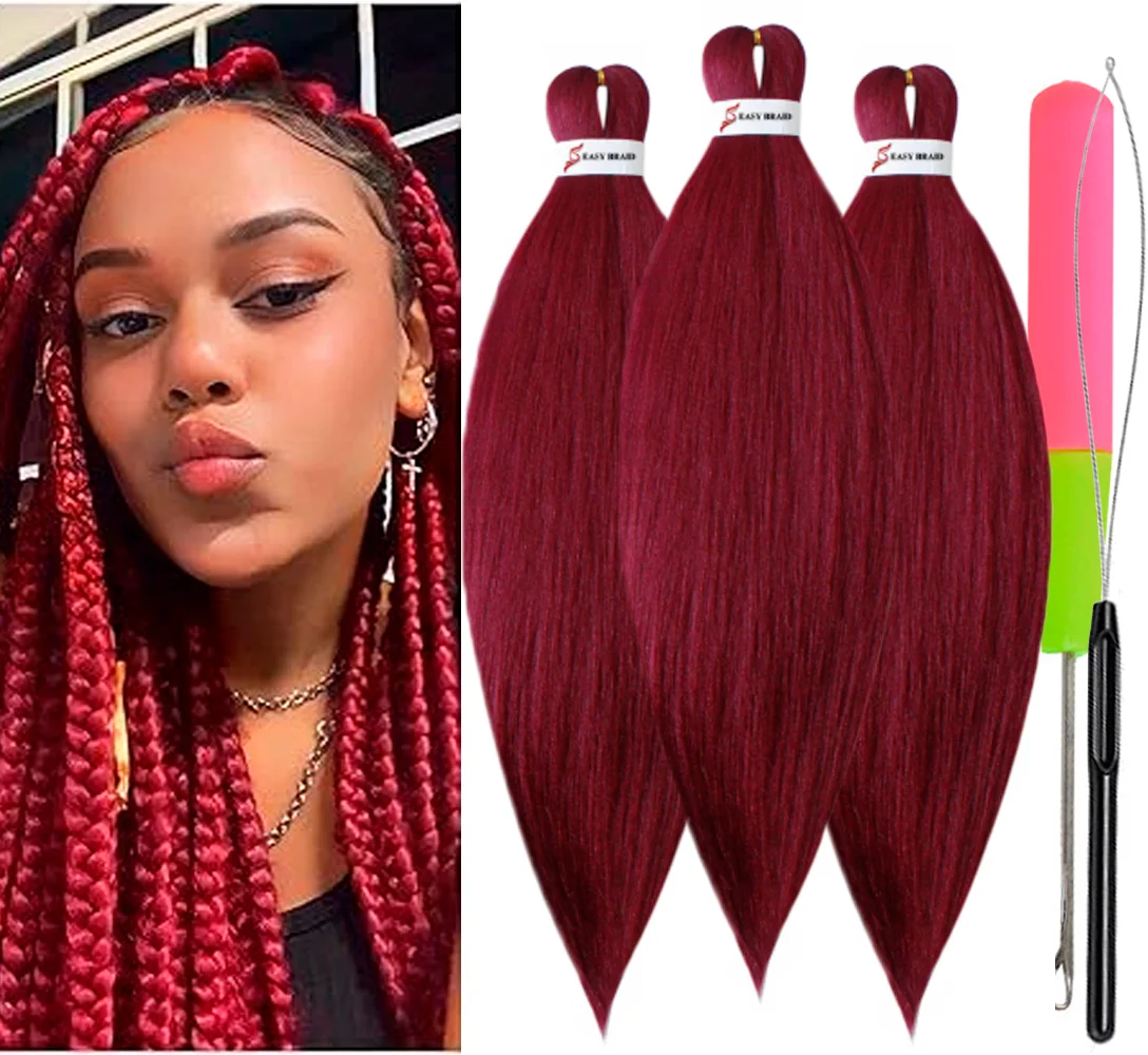 Pre Stretched Braiding Hair, 3 pcs, 900#