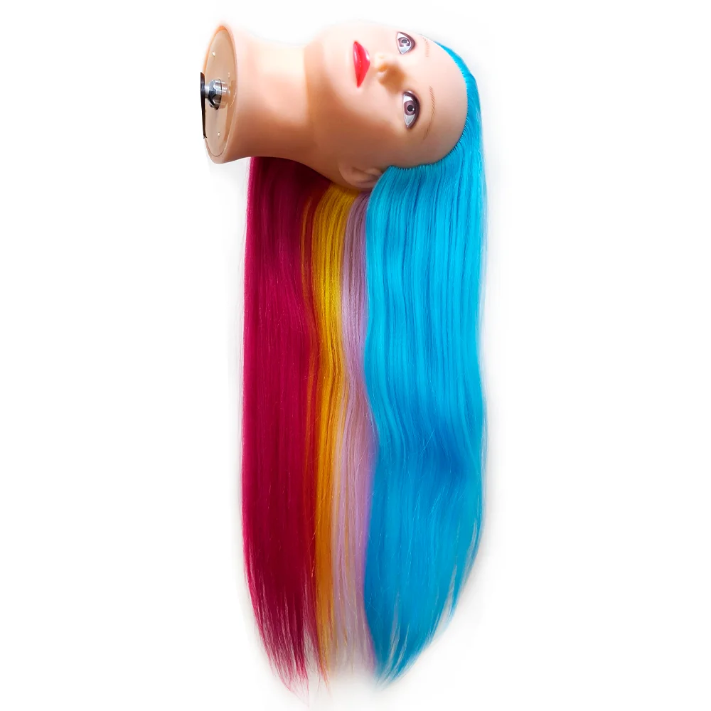 Mannequin Head Colorful Long Synthetic Hair DH9