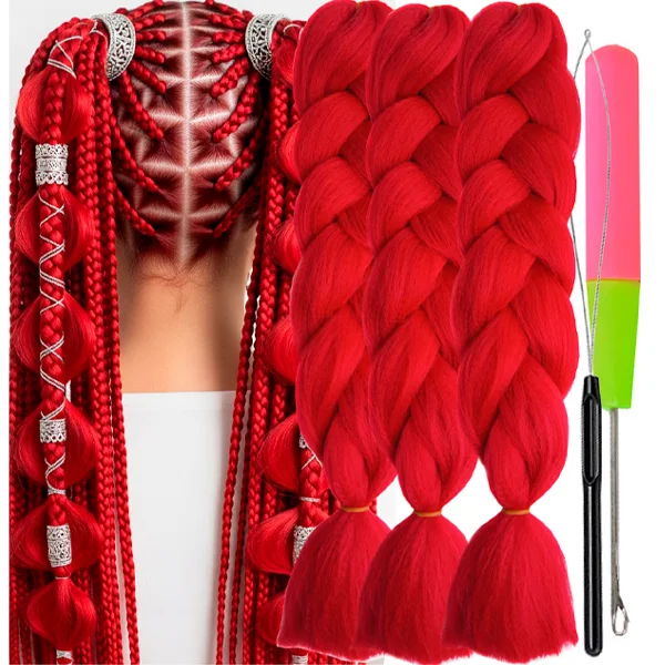 Synthetic Hair Kanekalon Jumbo Braiding Hair, 3 pcs, A12