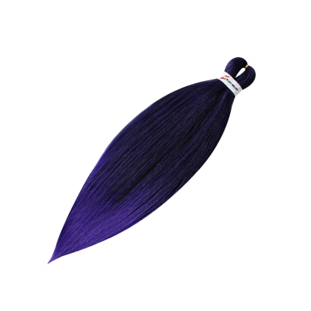Pre Stretched Braiding Hair, 3 pcs, T1B Purple#