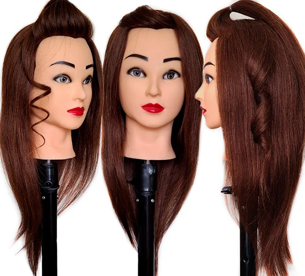 Human Hair Doll Head Dyeing and Hairstyling HMN2