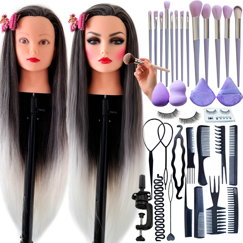 Makeup And Hairdressing Doll Head For Kids With Training Kit