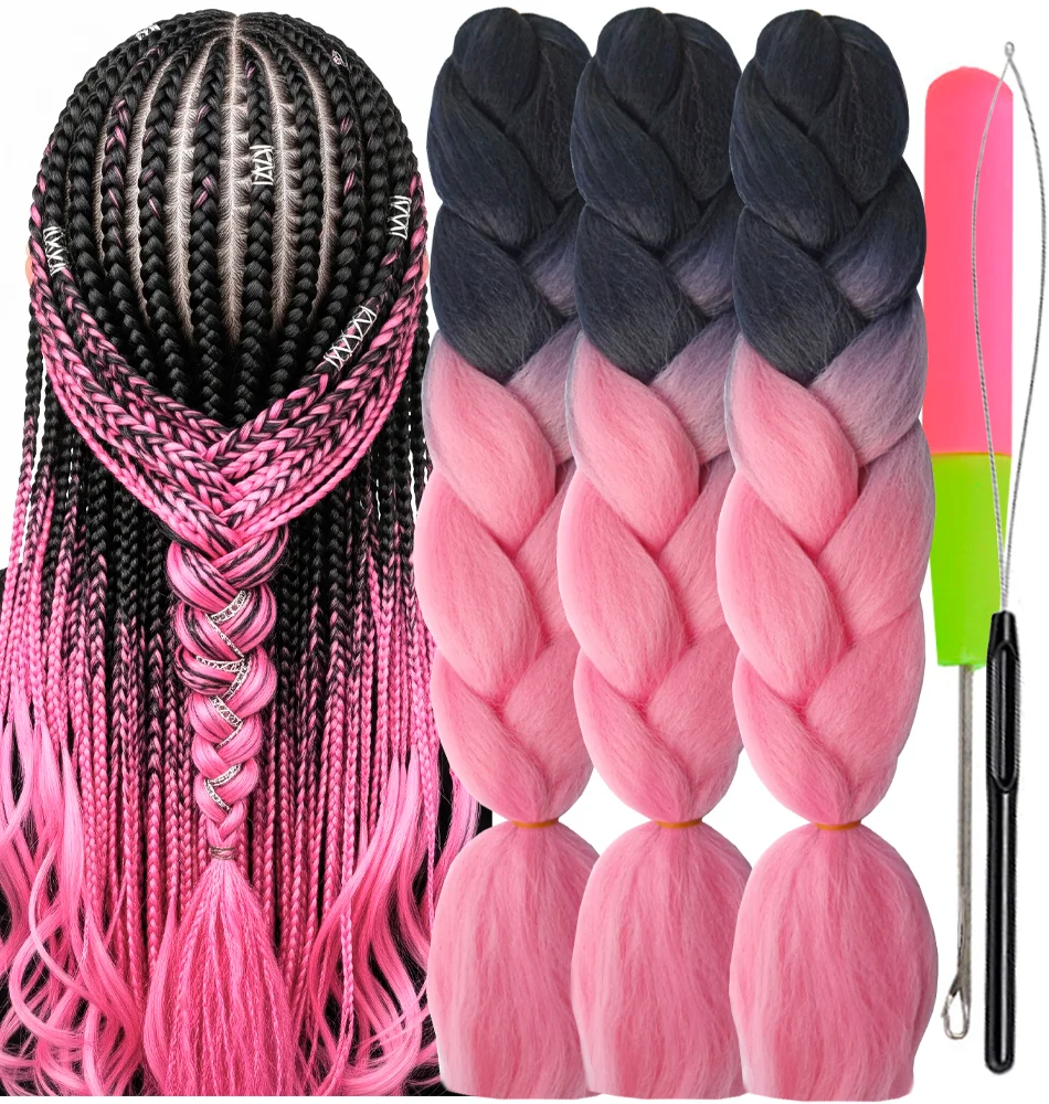 Ombre Braiding Hair Kanekalon 2 Tone, 3 pcs, B4