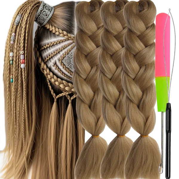 Synthetic Hair Kanekalon Jumbo Braiding Hair, 3 pcs, A5 (27#)