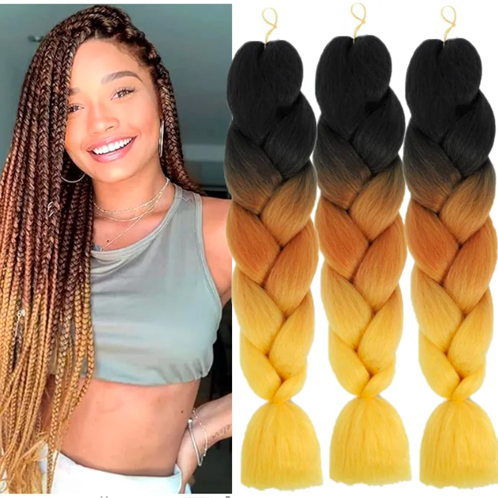 Ombre Braiding Hair Kanekalon 3 Tone, 3 pcs, C49