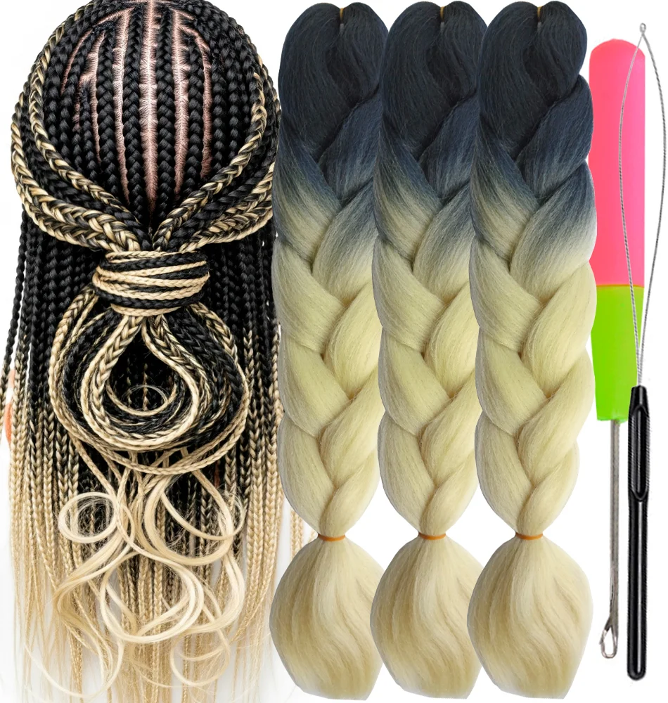 Ombre Braiding Hair Kanekalon 2 Tone, 3 pcs, B34