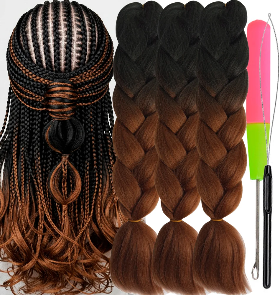 Ombre Braiding Hair Kanekalon 2 Tone, 3 pcs, B29