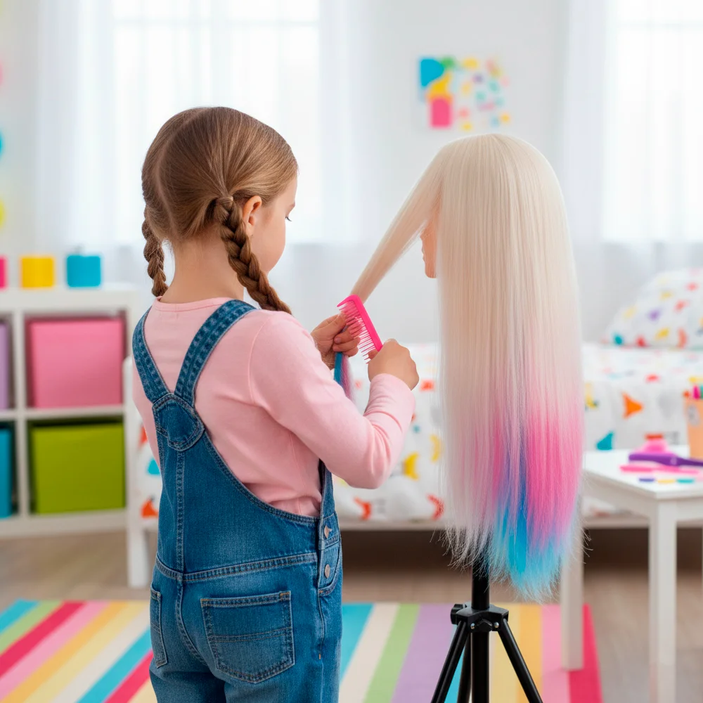 Training Hairdressing Head For Braiding Practice DH7