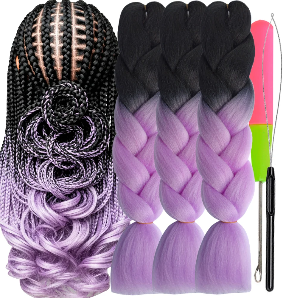 Ombre Braiding Hair Kanekalon 2 Tone, 3 pcs, B27