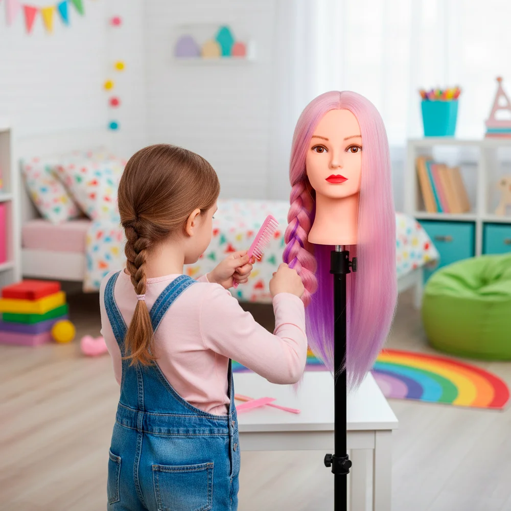 Mannequin Head Doll With long Hair and Training Kit DHD6