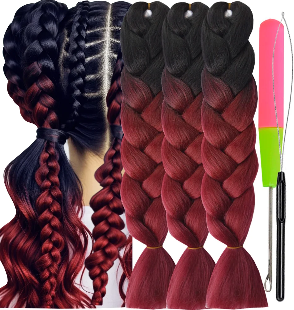 Ombre Braiding Hair Kanekalon 2 Tone, 3 pcs, B8