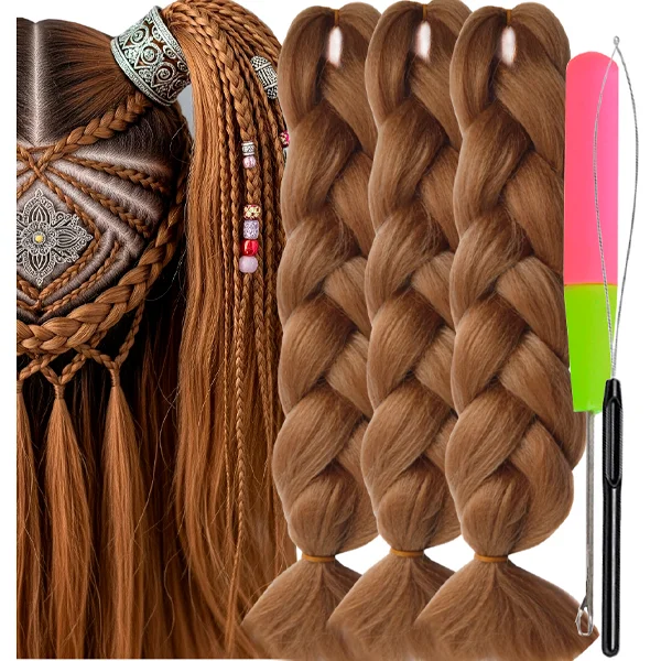 Synthetic Hair Kanekalon Jumbo Braiding Hair, 3 pcs, A7 (30#)