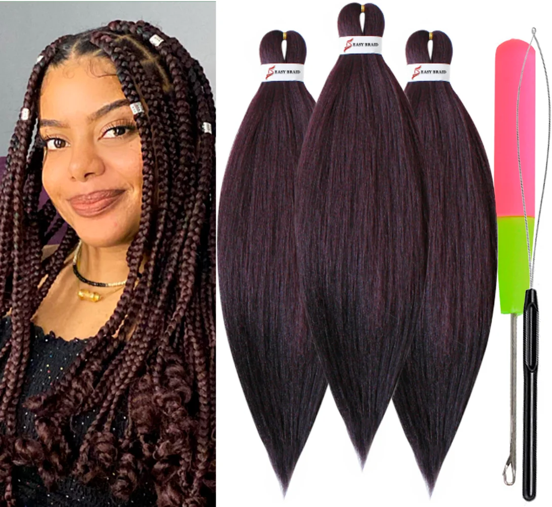 Pre Stretched Braiding Hair, 3 pcs, 99J
