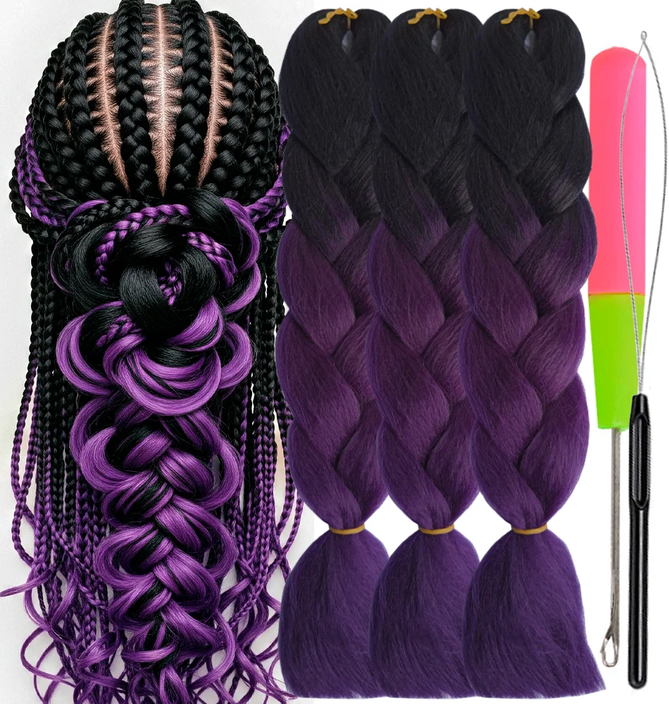 Ombre Braiding Hair Kanekalon 2 Tone, 3 pcs, B25
