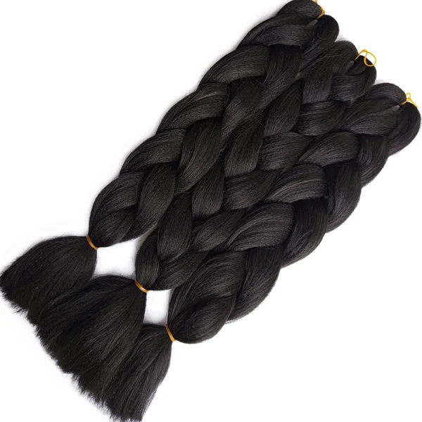 Synthetic Hair Kanekalon Jumbo Braiding Hair, 3 pcs, A2 (1B)